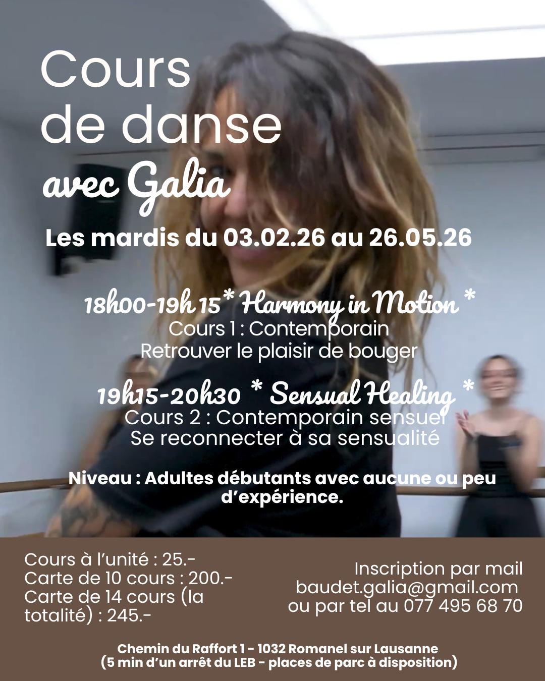 Flyer des cours de danse